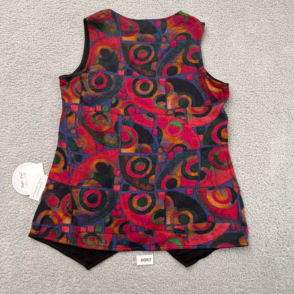 Parsley & Sage Open Vest Women Top L Multi-Color Sleeveless Reversible Pockets - Picture 8 of 9